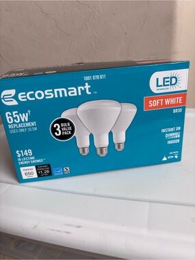 Soft White BR30 LED Flood Light Bulb 3-Pack - White